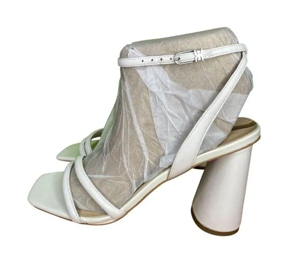 Sam Edelman Kia Women's open toe heels white leather 10 wide - Image 6