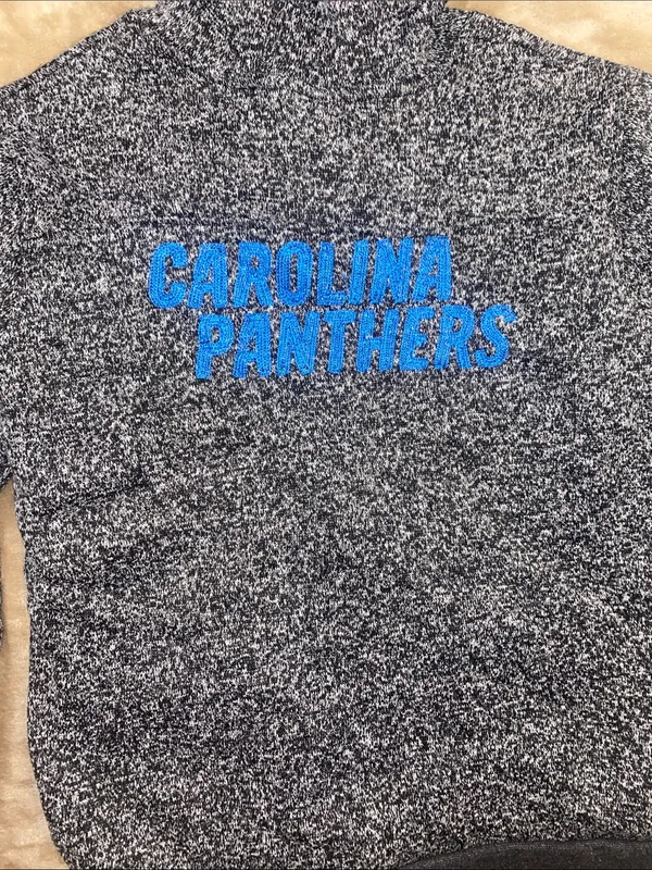 NFL Carolina Panthers Gray Marled Zip Hoodie Jacket - Image 4