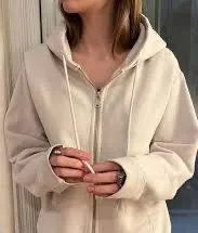 Brandy Melville Zip Up Cream - Image 2