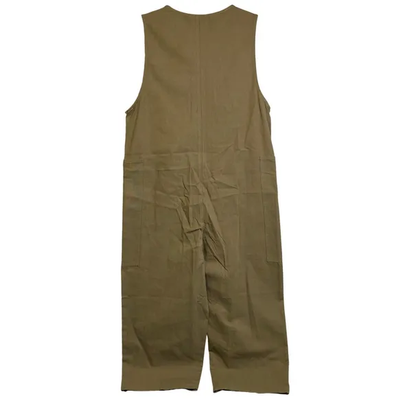 Lovely U-Dear Jumpsuit Overalls Women's Sz S Olive‎ Green Canvas Utility Button - Image 2