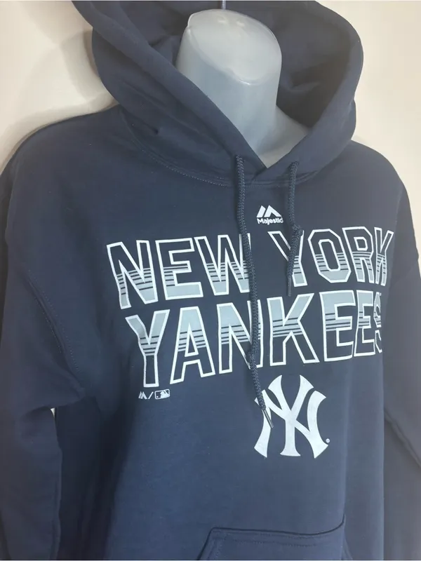 Majestic New York Yankees Navy Crewneck Hoodie size small new nwt sports - Image 2