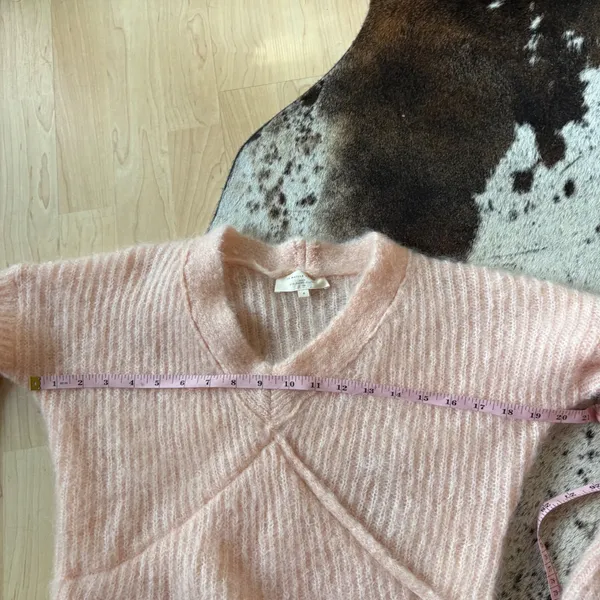 SEZANE Pink Mohair Blend V Neck‎ Knit Sweater Size Small - Image 5