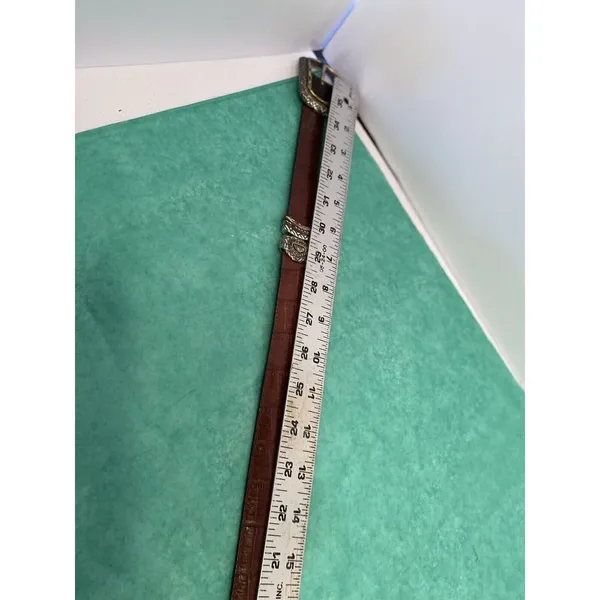Ladies‎ reversible belt western style embellished silver medal Large - Image 5