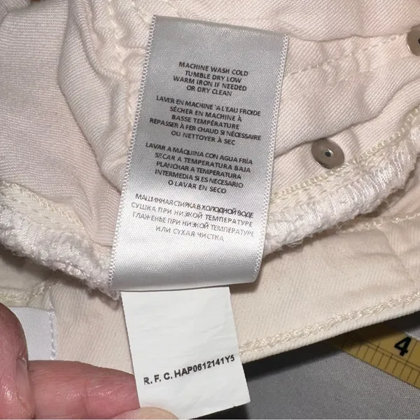 RE/DONE • 90s High Rise Ankle Crop Jeans Vintage White Denim Sz 25 - Image 10