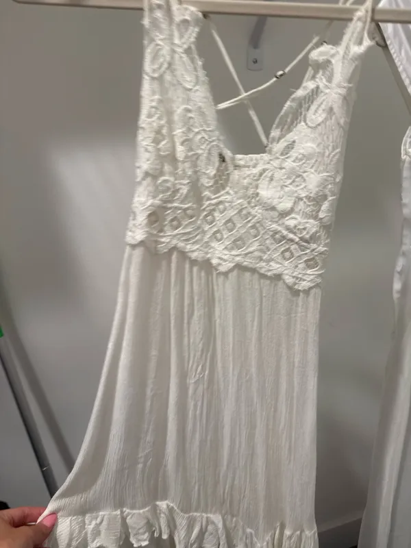 Free People White Dress Mini Lace - Image 3