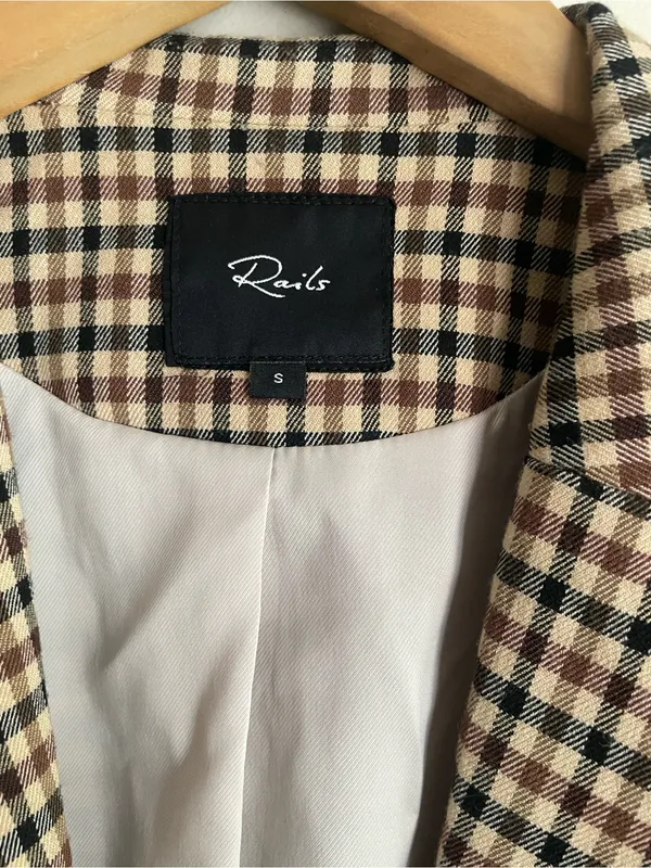 Rails Chelsea Plaid Blazer In Cafe Check - Image 6