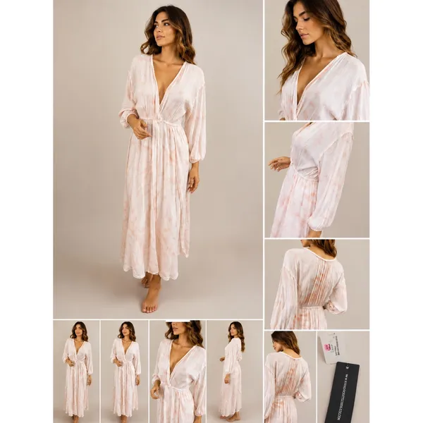 South Boutique Pink & White Maxi Dress Cruise / Beach Wear‎ Sz S Nwt - Image 2