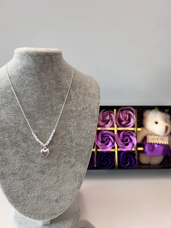 925 silver Heart Chain Necklace - Image 3