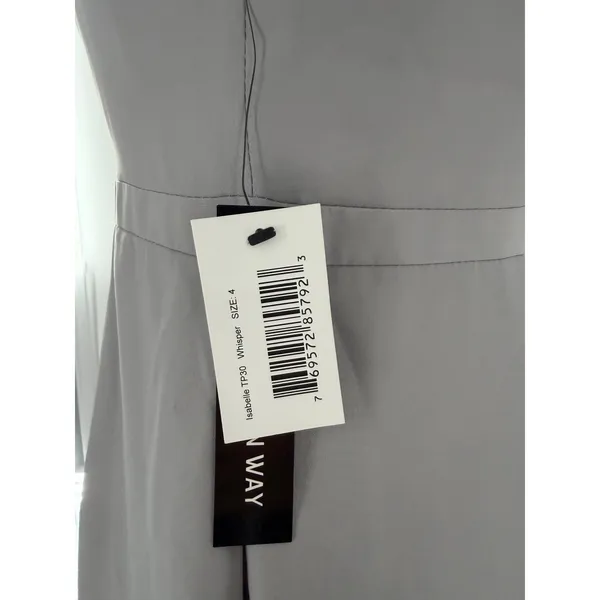 Weddingtown Way Isabelle Gray Halter Maxi Gown Dress Sz 4 Bridesmaid - Image 4