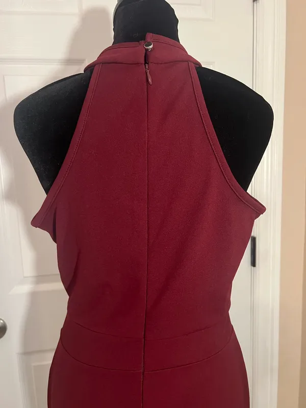 Sexy burgundy evening cocktail dress - Image 4