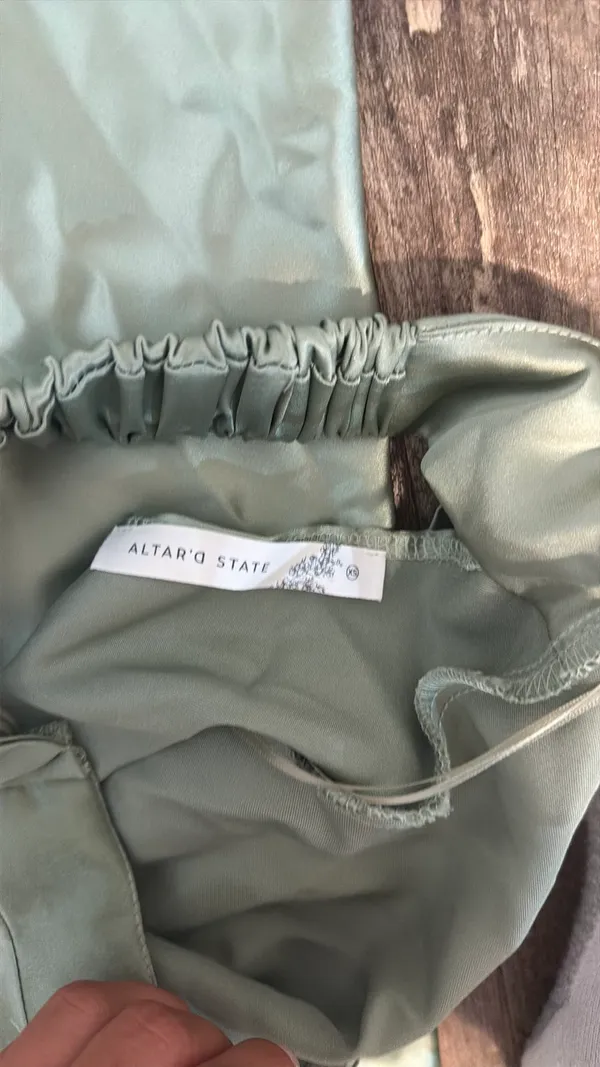 Altard state size xs sage green strapless maxi dress - Image 2