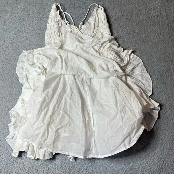 Chelsea & Violet Dress Womens Juniors S White Lace Bodice‎ Smocked Back Mini NEW - Image 5