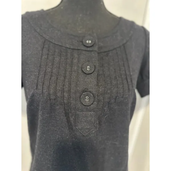 VTG GAP Wool Blend Pleated Bib Shift Dress Women SZ: 4 Black preppy mall brand - Image 5