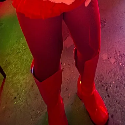 Ellie Red Knee High Boots - Image 8