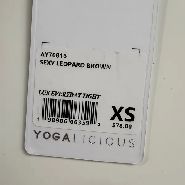 Yogalicious Lux Everyday Tight Leopard Brown High Rise Leggings XS AY76816‎ - Image 5