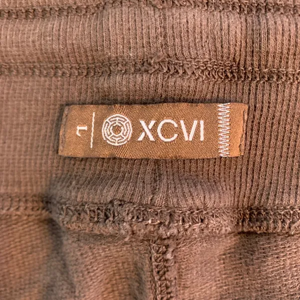XCVI Brown Cotton Jersey Knit Size L Drawstring Mini Skirt 9580 USA Made Boho - Image 3