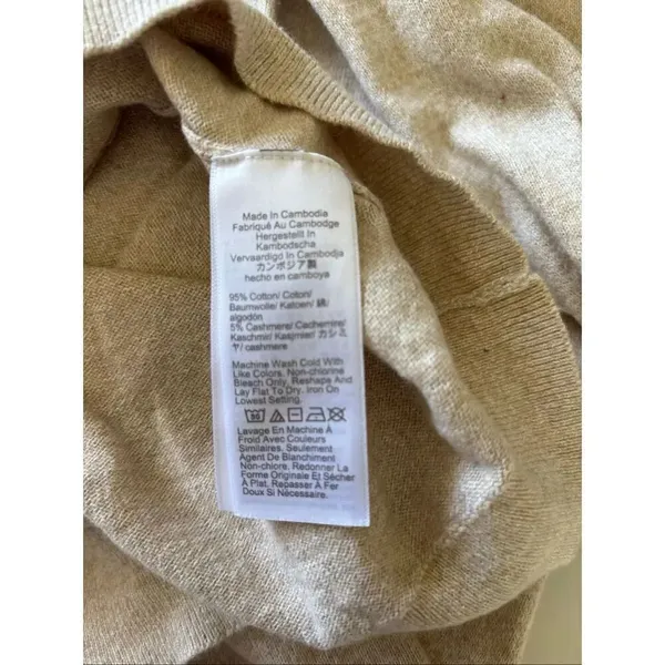 J.Crew Factory With Cashmere Crewneck Sweater Medium Oatmea - Image 3