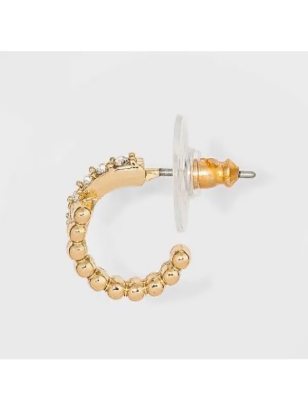 SUGARFIX by BaubleBar Star Charm Huggie Hoop Earring Set 3pc - Gold - Image 2