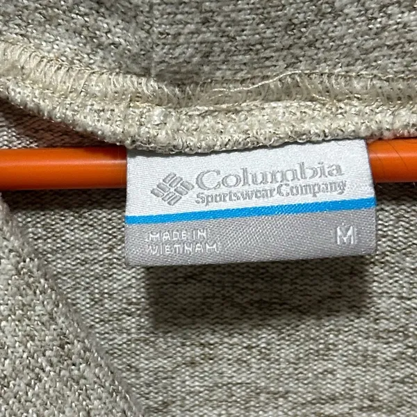 Columbia Beige Cowl Neck Fleece Sweater Outdoor Layer Size Medium - Image 2