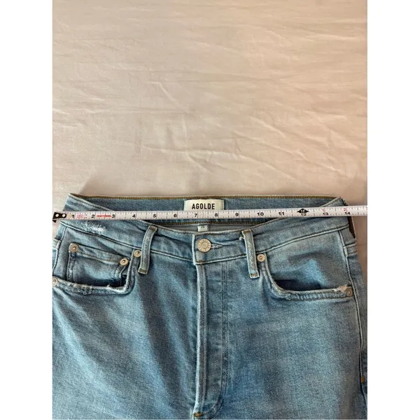 AGOLDE Nico High Rise Slim Jeans Light Wash Button Fly Size 26 - Image 6