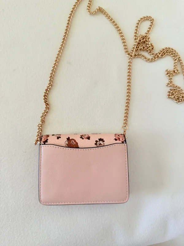 coach Mini Wallet On A Chain With Rosette Print cz022 - Image 3