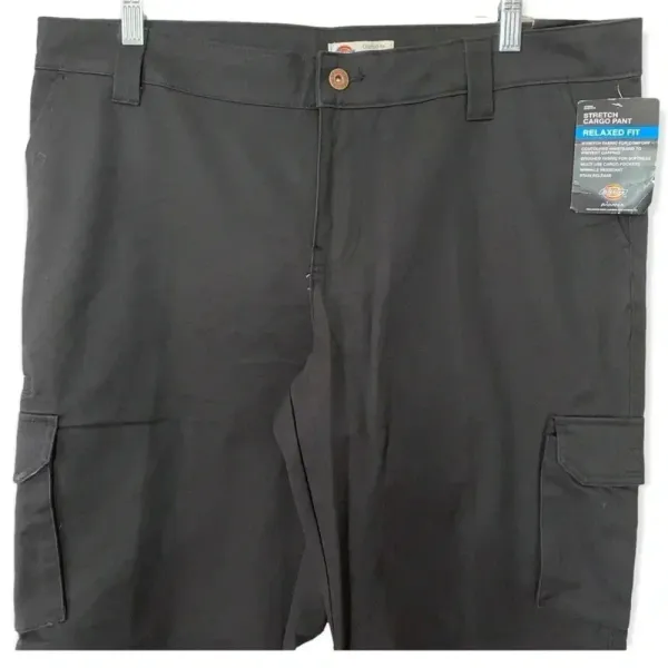 NWT Dickies Women's Stretch Cargo Pants Black Relaxed Fit Straight Leg Sz 16R - Image 5