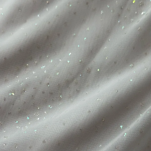 DEADSTOCK y2k white maxi cowl neck sequin dress sheet truffle sleeve glam size 8 - Image 11