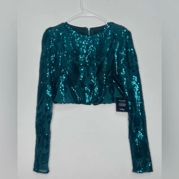 Lulus women’s size M Emerald Sequin Strapless Dress & Matching Top Set NWT(E8)✨ - Image 9