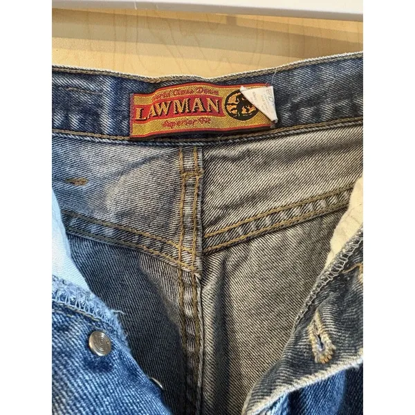 Vintage Lawman Straight Leg Jeans Women's 9 HIgh Rise Blue Western Cowgirl - Image 4