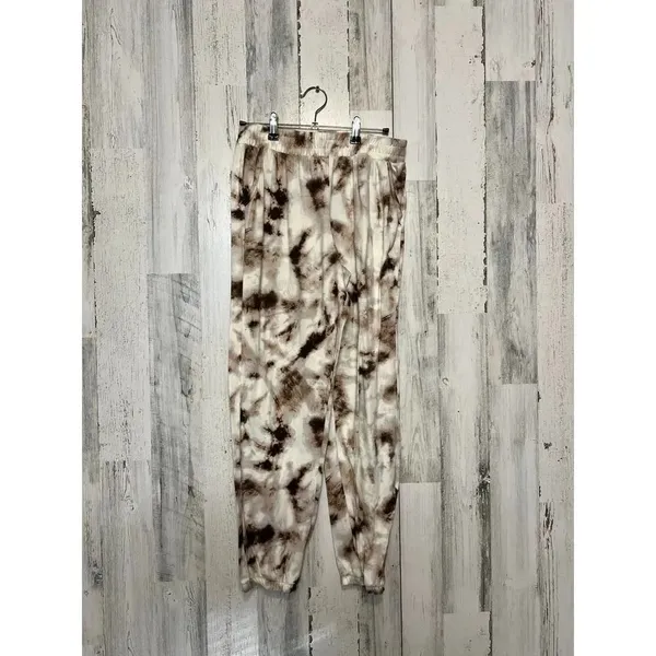 Dunnes Stores Tie Dye Lounge Set Size Small Brown Cream Sweatshirt Joggers Match - Image 4