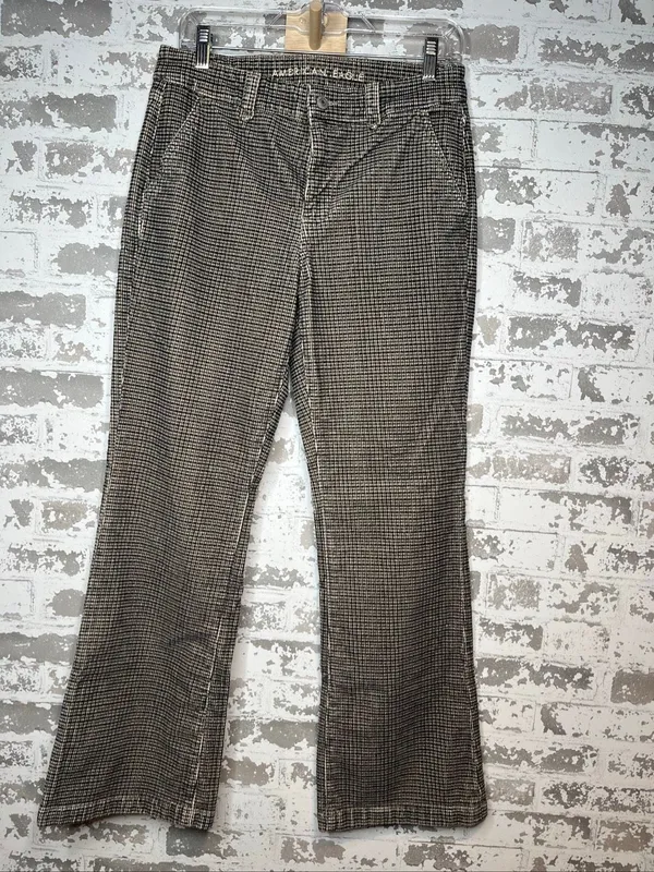 American Eagle | women velvet corduroy plaid bootcut pants - Image 2