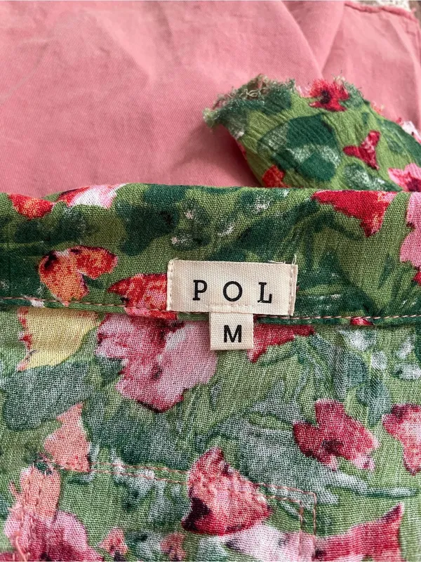 POL Lace Patch Floral Half Sleeve Shacket Size Medium - Image 4