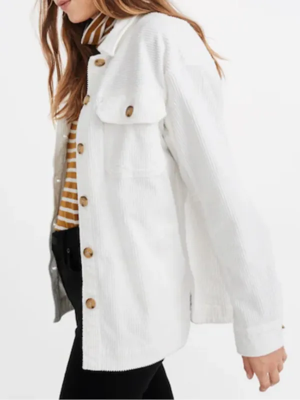 Madewell Corduroy Shirt Jacket Shacket Ivory S - Image 5
