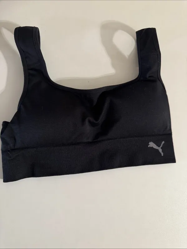 PUMA Black Seamless Low-Impact Sports Bra - Image 3