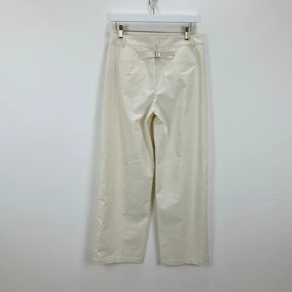 J.Crew Full Length Wide Leg Trouser Cotton Linen Blend Ivory Relaxed US 6 NWT - Image 6