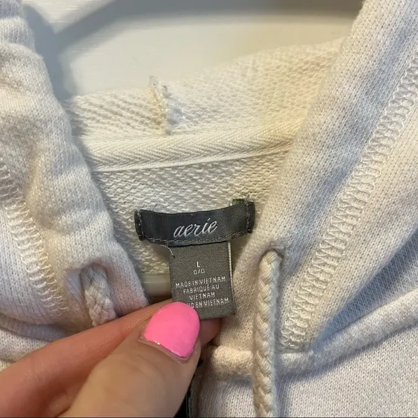 Aerie White Zip Up Sweatshirt - Image 5