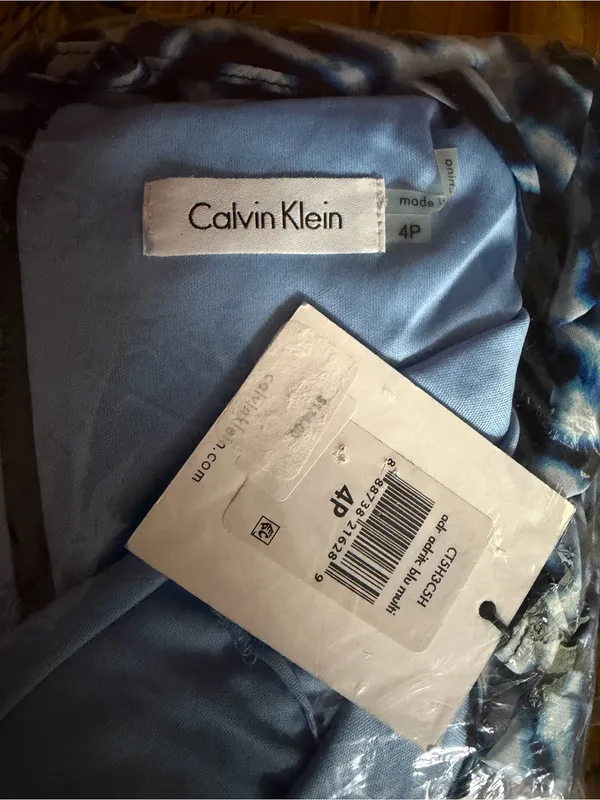 Calvin Klein Blue Printed Halter Fit & Flare Dress NWT 4P - Image 15
