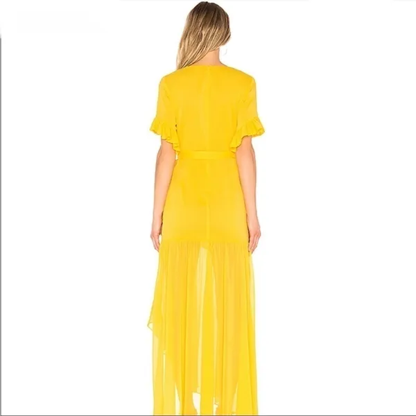 NWT Privacy Please Chiffon‎ Asymmetric Maci Dress in Yellow Size Small - Image 3