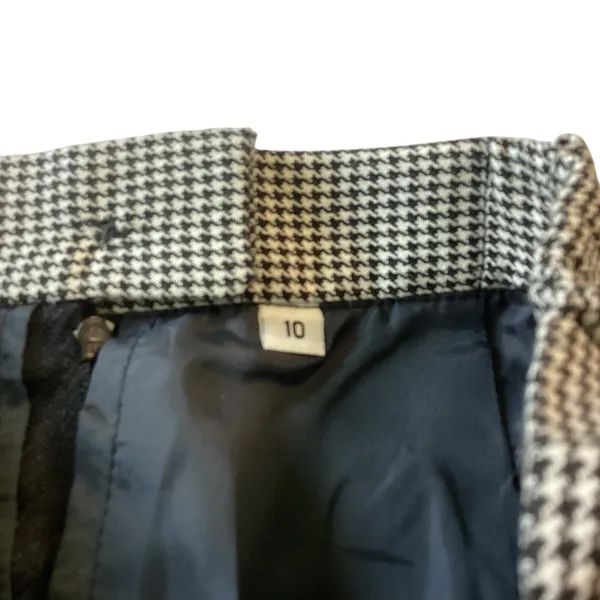 Houndstooth Pattern Pencil Skirt Black Size 10 - Image 2