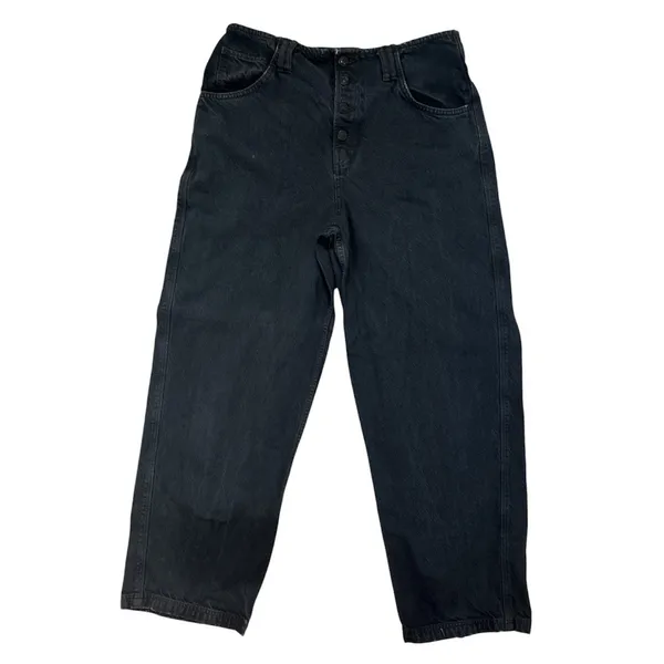 Free People Maryel Mid-Rise Boyfriend Jeans in Blue Black Wash Size 31 Boho Fall - Image 4