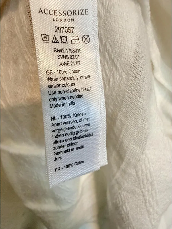 Accessorize London White Cotton Tiered Beach Dress XS NWT - Image 9