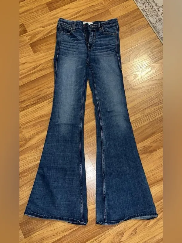 Abercrombie & Fitch Dark Blue Flared Jeans - Image 2