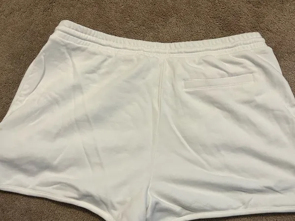 Express White Drawstring Sweat Shorts - Image 2
