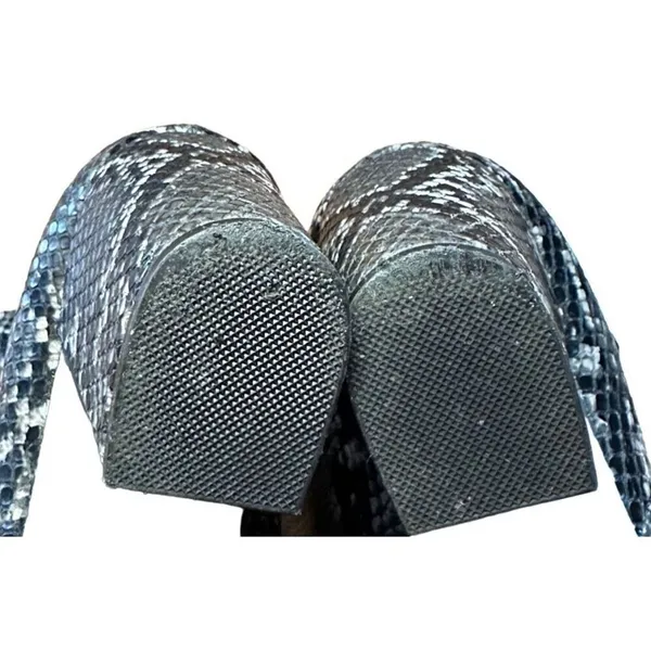Steve Madden Grey Black Snakeskin Pointed Toe Block Heel Chelsea Boots 6.5M‎ - Image 12