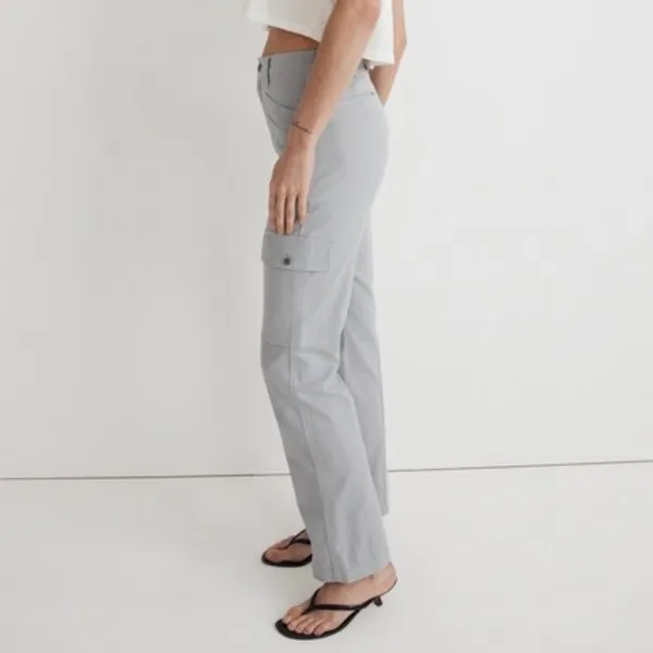 Madewell The Garment Dyed ‘90s Straight Cargo Pant Solstice Grey Blue Size 33 - Image 3
