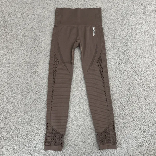 Gymshark Energy Seamless Leggings Brown‎ Athletic Workout Gym Women's XS x 24 - Image 2