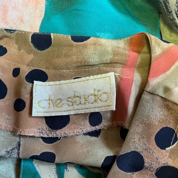 Vtg 80s patchwork print blouse Size L - Image 4
