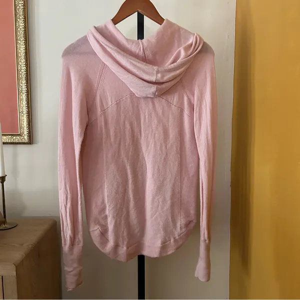 Lululemon Light 100% Merino Wool Hoodie Pullover Sweater Knit‎ Pink Mist Size S - Image 6