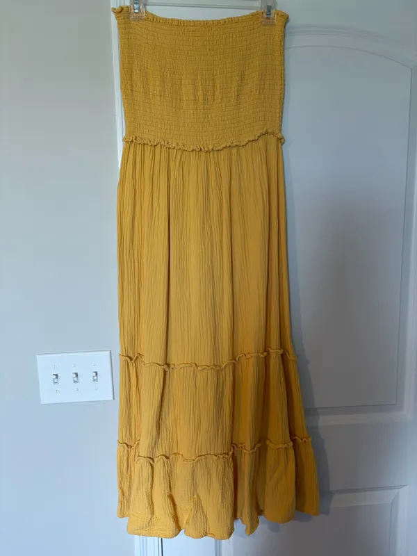 4OURDREAMERS Yellow Strapless Maxi Sundress - Image 2