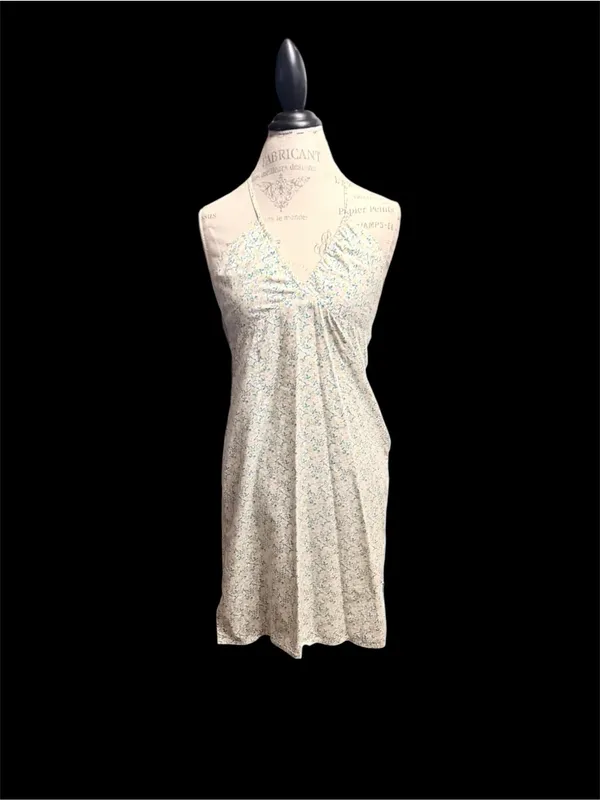 Abercrombie & Fitch Ivory Floral Babydoll Halter Dress Sz S - Image 5